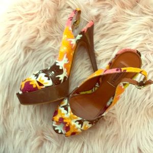 Missoni sling back peep toe sandal